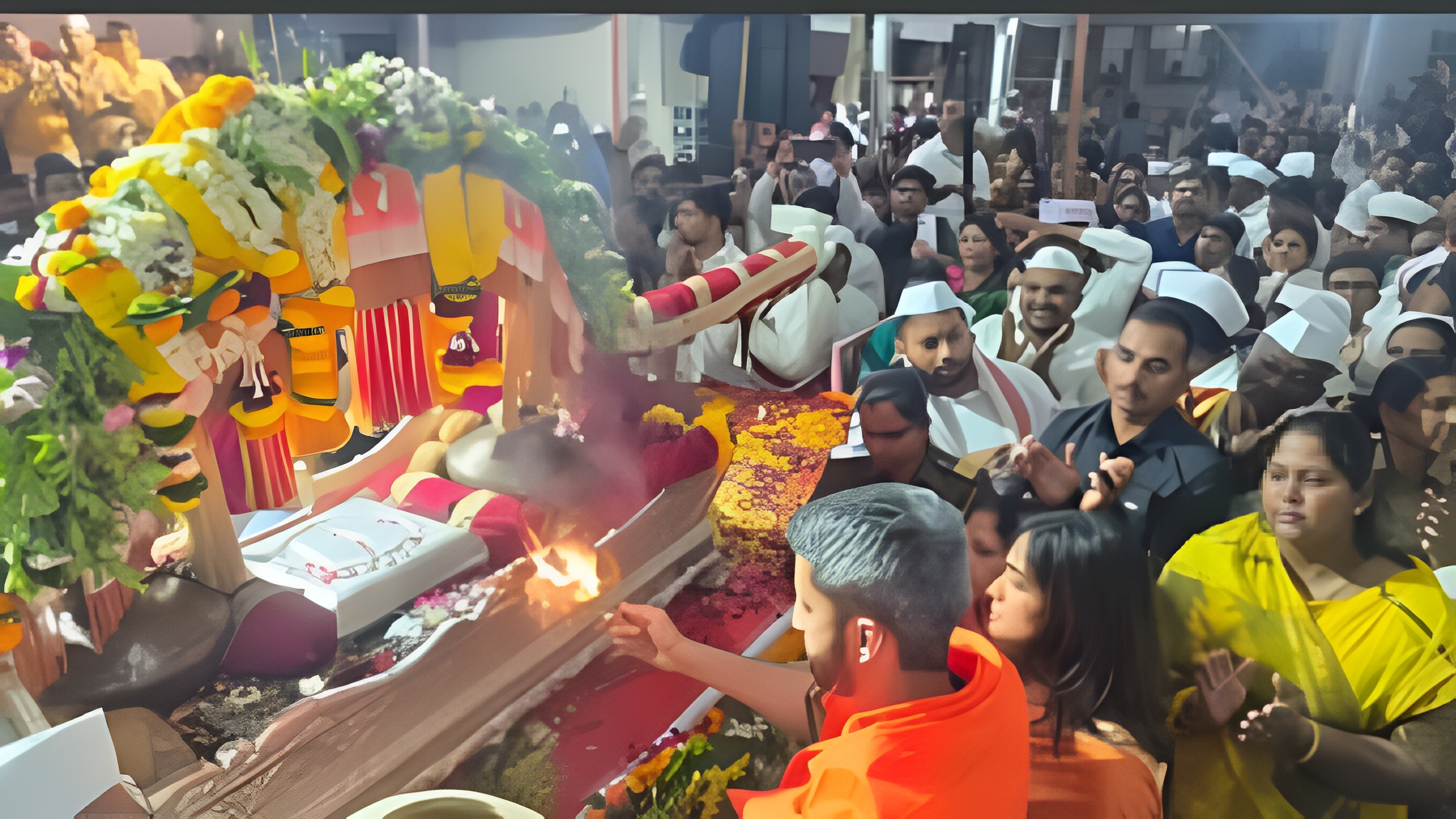 Jay Pawar and wife Rutuja Pawar take palkhi darshan in Baramati