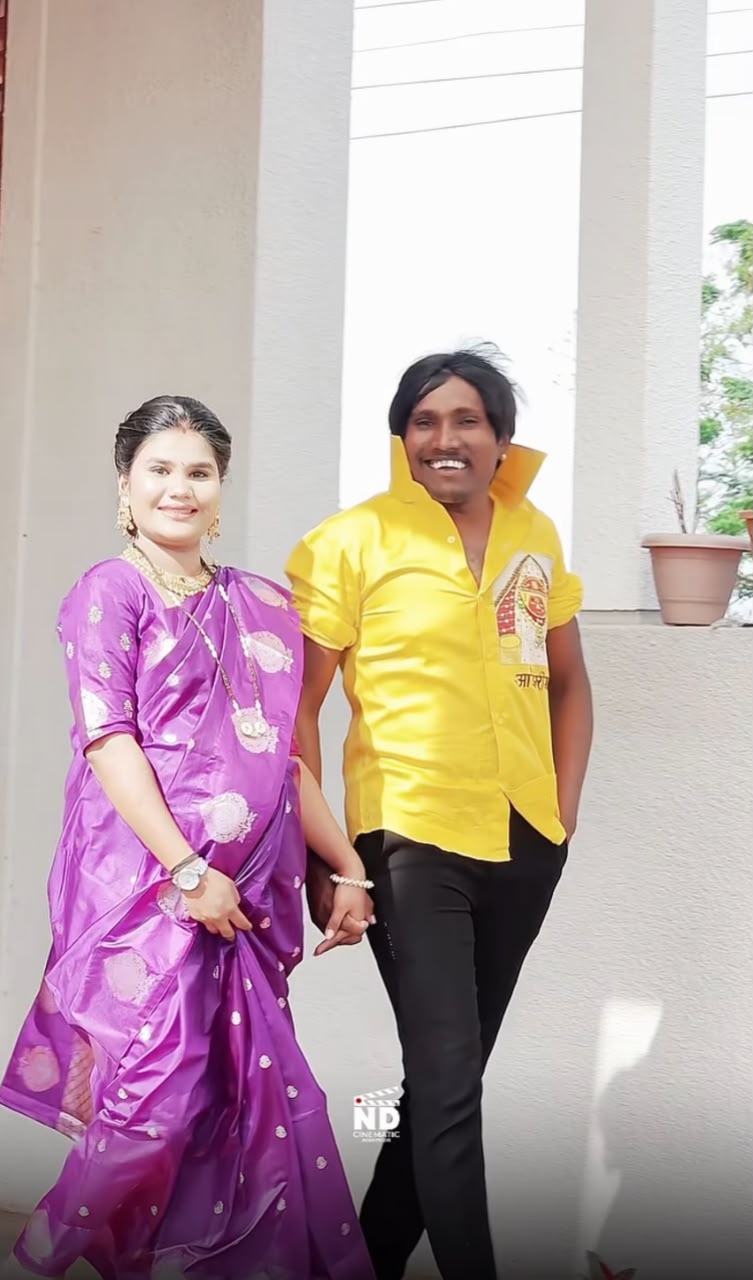 suraj chavan mari aai devi darshan with wife