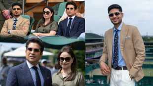 sachin tendulkar anjali watch wimbeldon 2026 with shubman gill at royal box photos go viral