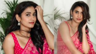 Yogita Chavan Pink Saree Look Photoshoot