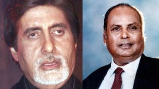Bollywood megastar Amitabh Bachchan with business tycoon Dhirubhai Ambani in an old throwback photo