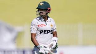 Pakistan vs West Indies Test Match Result action shot | Babar Azam batting during Pakistan overseas test los