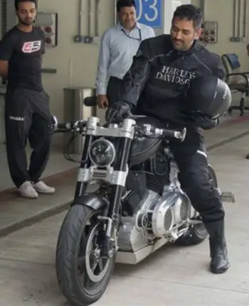 MS Dhoni on Confederate Hellcat X132 Bike