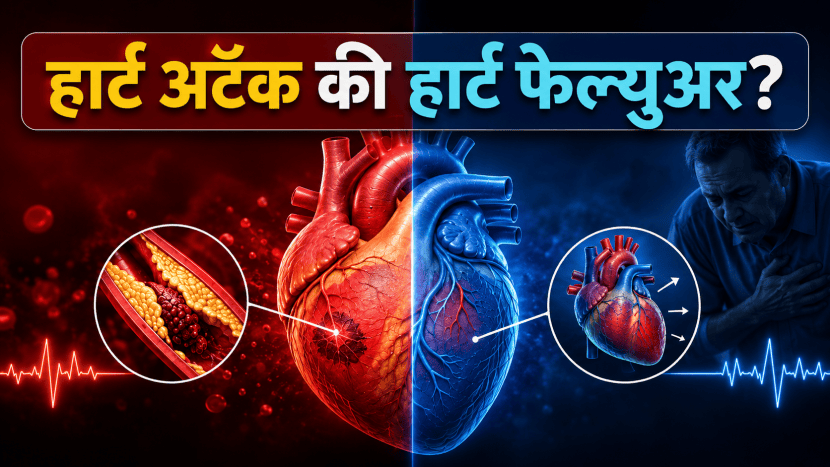 Heart Attack and Heart Failure are these differant things | हार्ट अटॅक व हार्ट फेल्युअर वेगवेगळे