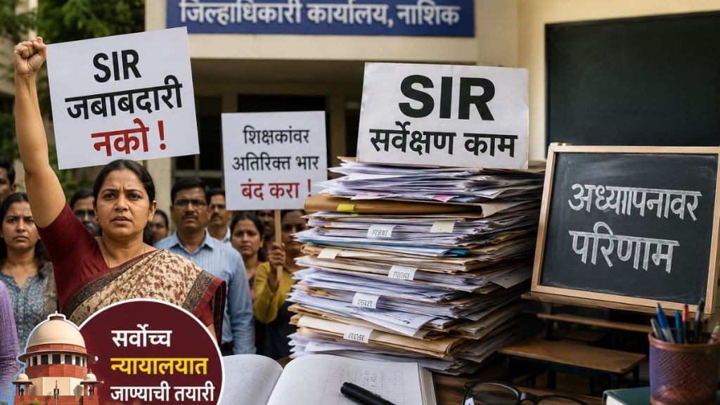 Nashik Teachers Protest against BLO duty | Primary school teachers opposing SIR election work | नाशिक शिक्षक संघटनांचे बीएलओ कामाविरोधात आंदोलन | प्राथमिक शिक्षकांवर अशैक्षणिक कामांची सक्ती Nashik Teachers Protest against BLO duty | Primary school teachers opposing SIR election work | नाशिक शिक्षक संघटनांचे बीएलओ कामाविरोधात आंदोलन | प्राथमिक शिक्षकांवर अशैक्षणिक कामांची सक्ती