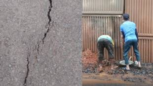 Mumbai Goa Highway bridge wall collapse in Lanja | Ratnagiri road construction quality | Lanjya flyover cracks | Highway infrastructure safety issues in Maharashtra