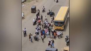 Nalasopara school bus accident | Youth injured in Nalasopara bike crash | School bus rash driving Maharashtra | Capital mall Nalasopara road accident news