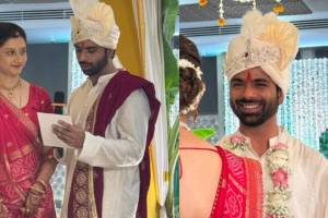 actor om bhutkar tie knot wedding photo