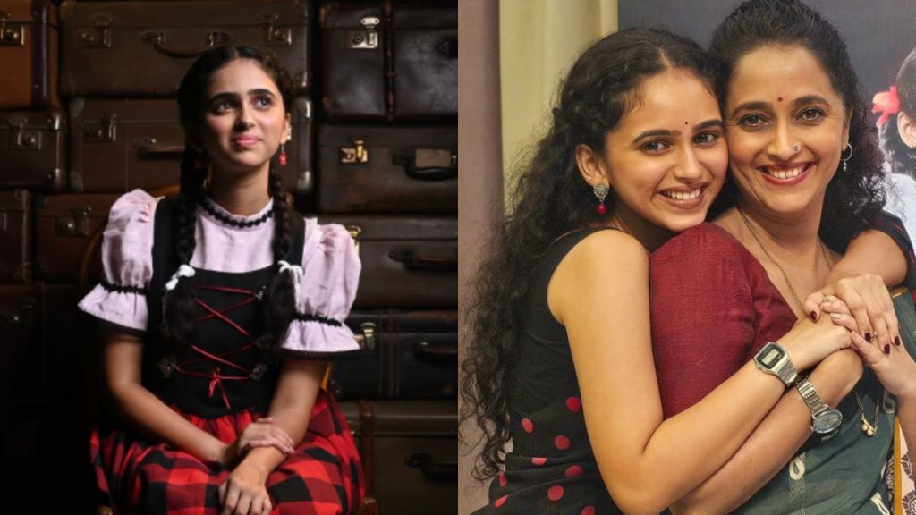 Sajiri Joshi in Henachi Suitcase new project poster looking adorable in two braids Sajiri Joshi in Henachi Suitcase new project poster looking adorable in two braids