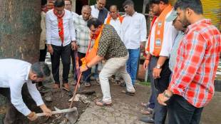 Thane tree falling issue | MNS concrete free tree campaign | Thane Municipal Corporation protest | Environment protection in Thane