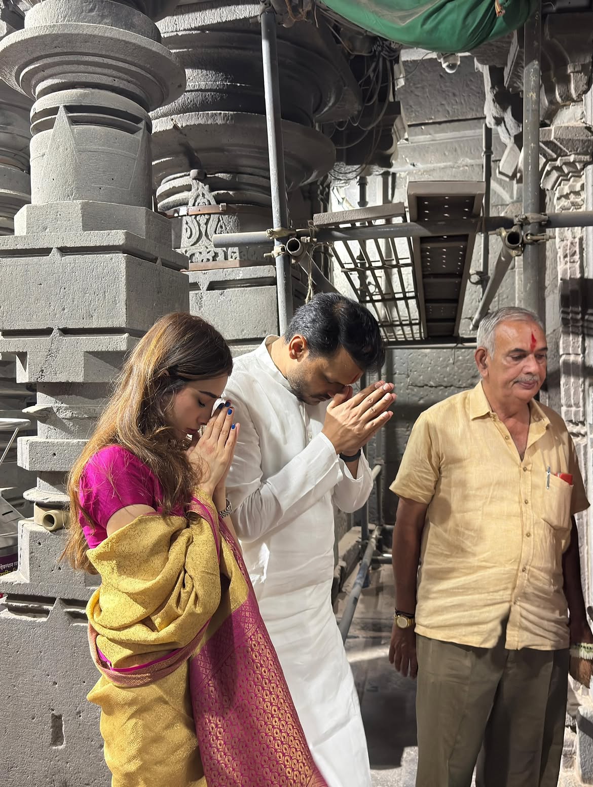 Yugendra Pawar visits Morgaon Temple