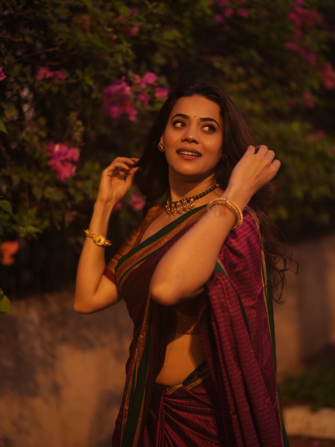 Pratiksha Mungekar traditional saree look