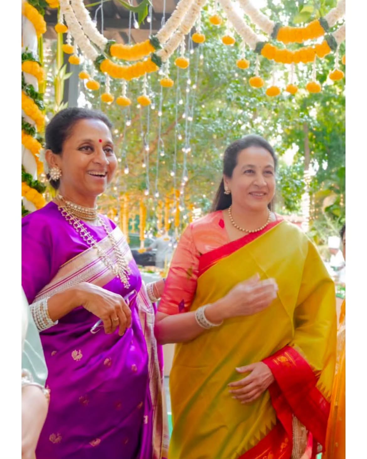 Supriya Sule Paithani saree look