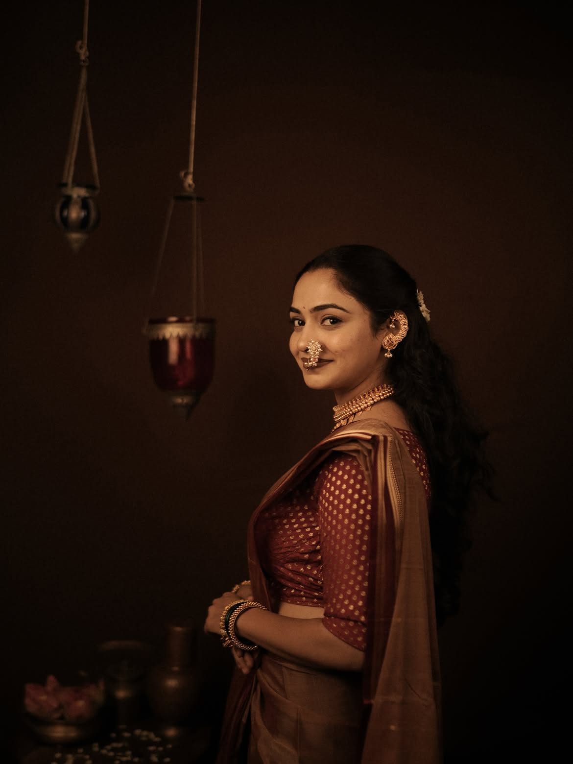 Pratiksha Shiwankar saree photoshoot without blouse