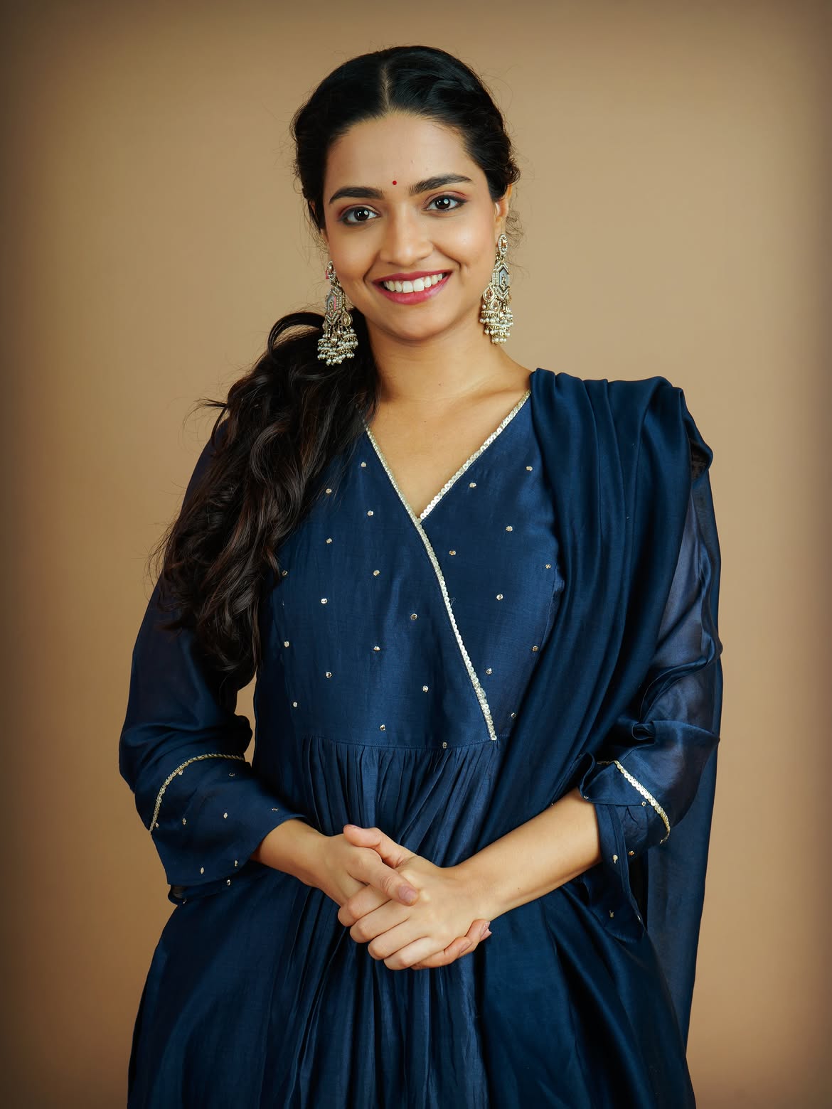 Vallari Viraj pink anarkali dress look