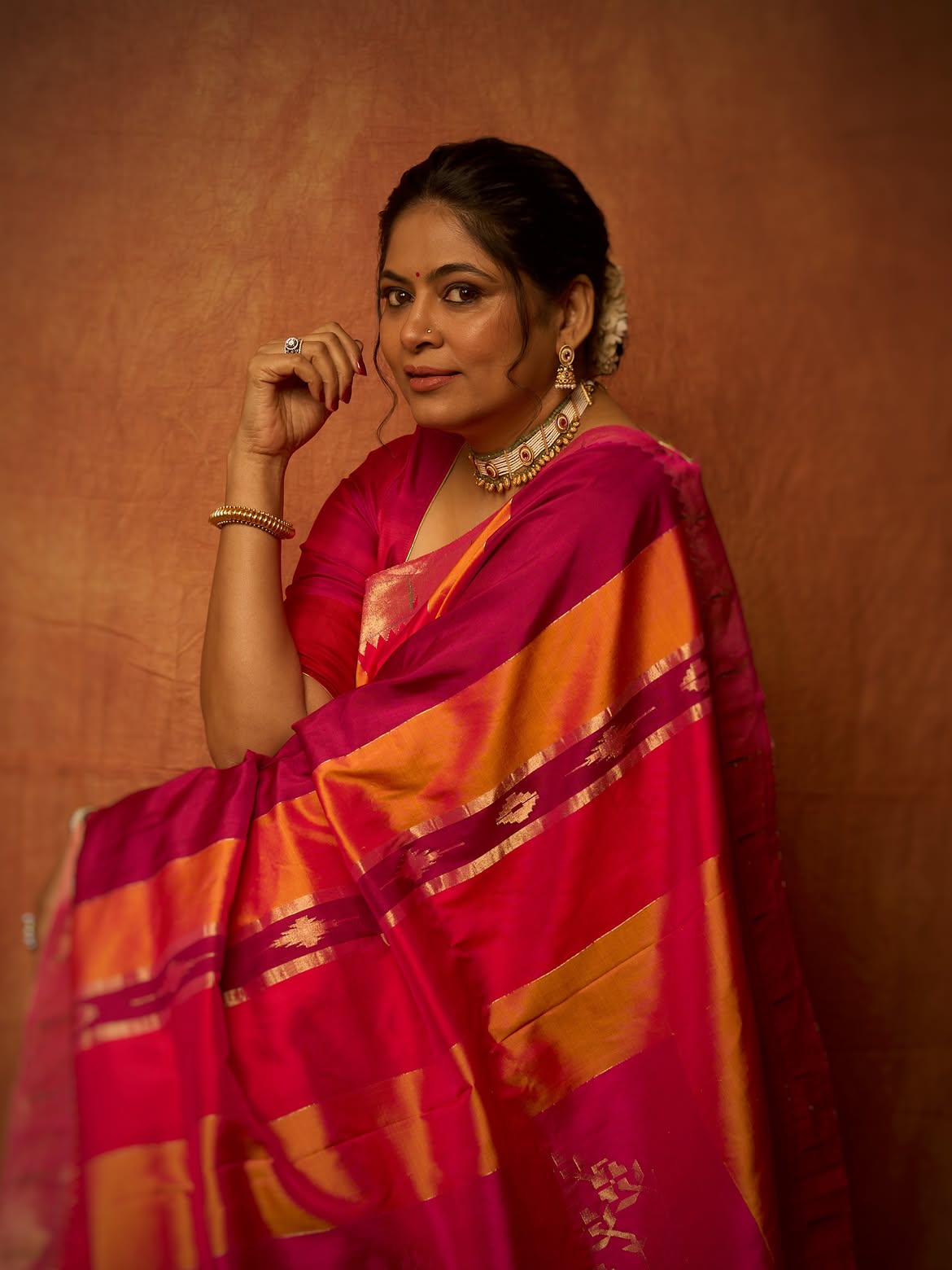 Shweta Shinde pink saree photos