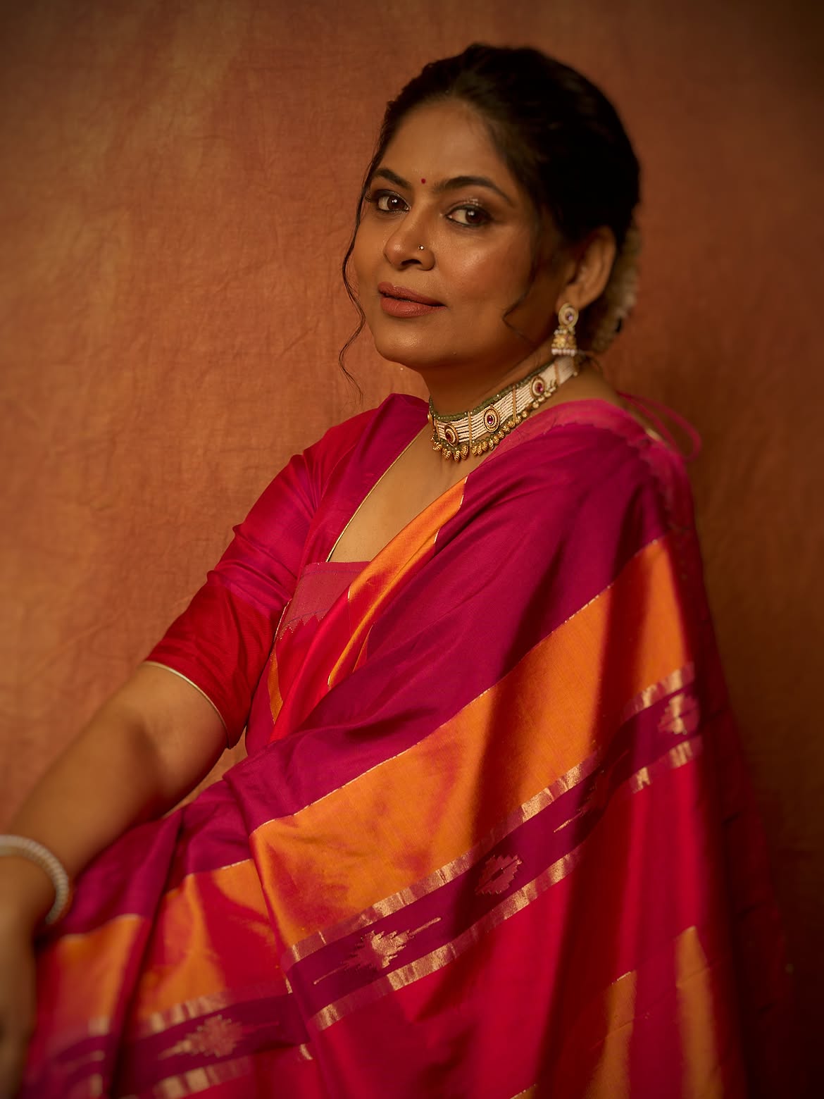 Shweta Shinde pink saree photos