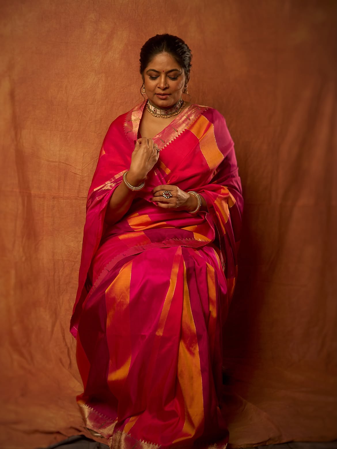 Shweta Shinde pink saree photos