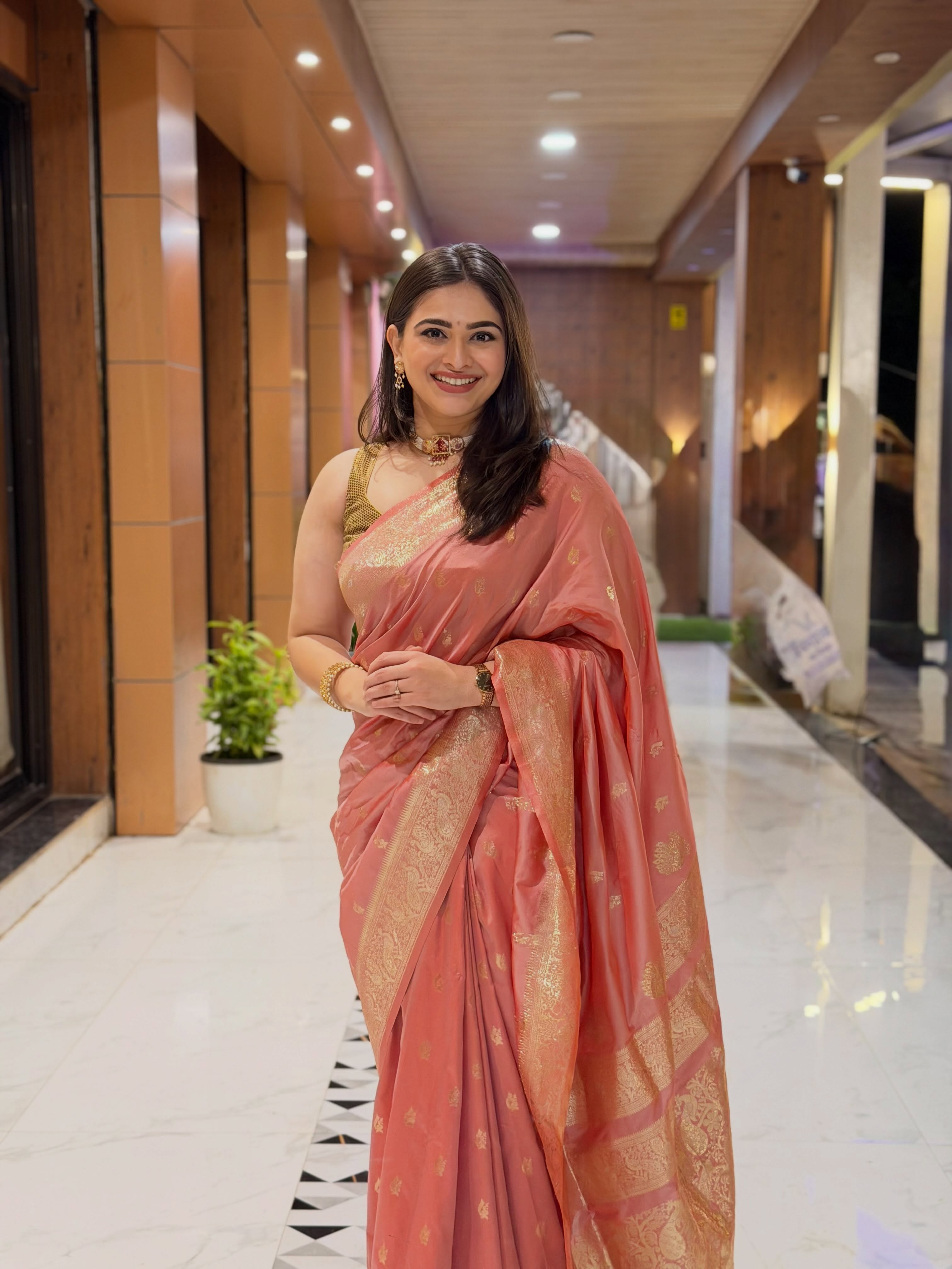 Aishwarya Shete Banarasi Saree Look