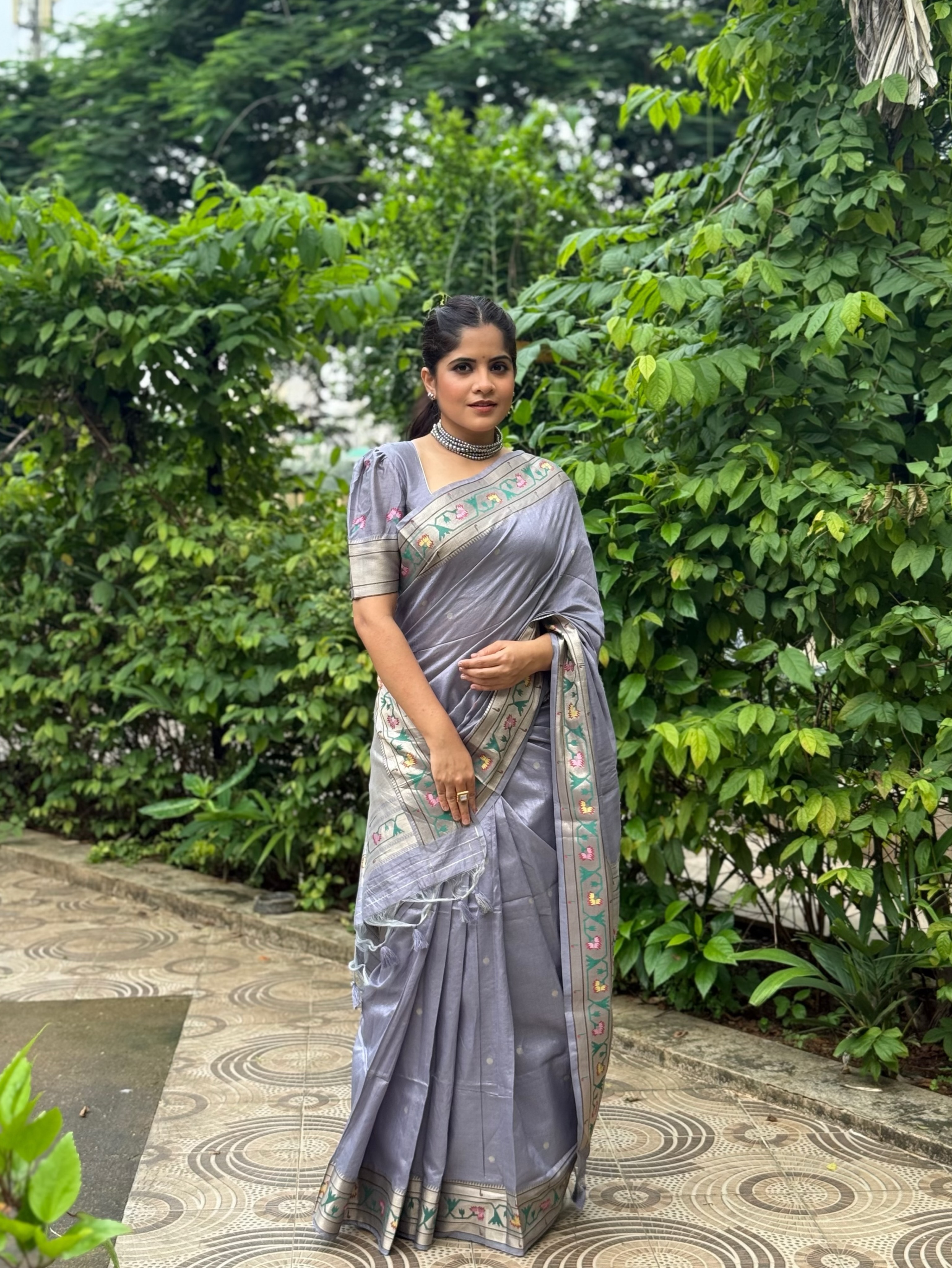 Amruta Deshmukh Grey Paithani Saree Look