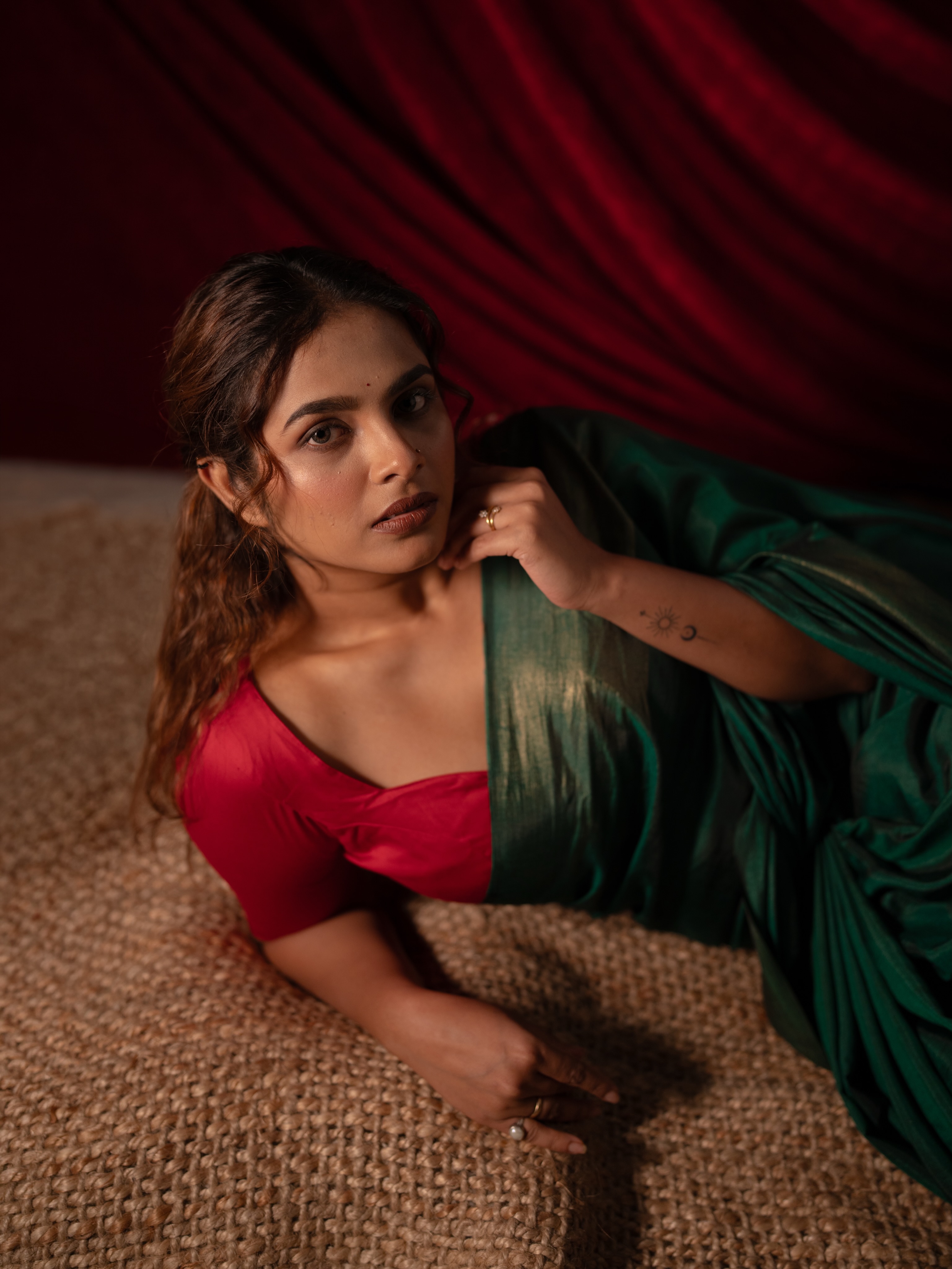 Amruta Dhongade Green Saree Look