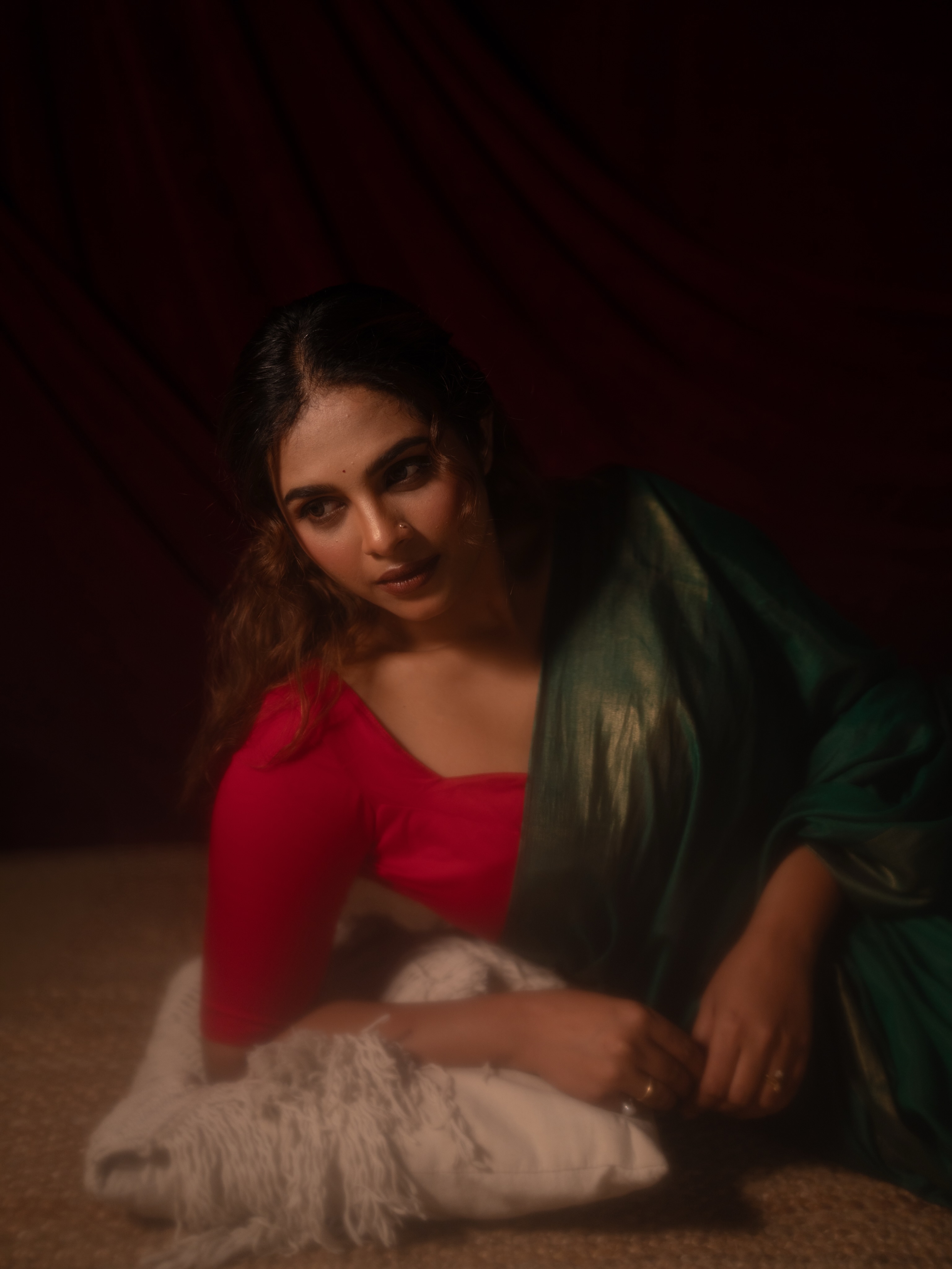 Amruta Dhongade Green Saree Look
