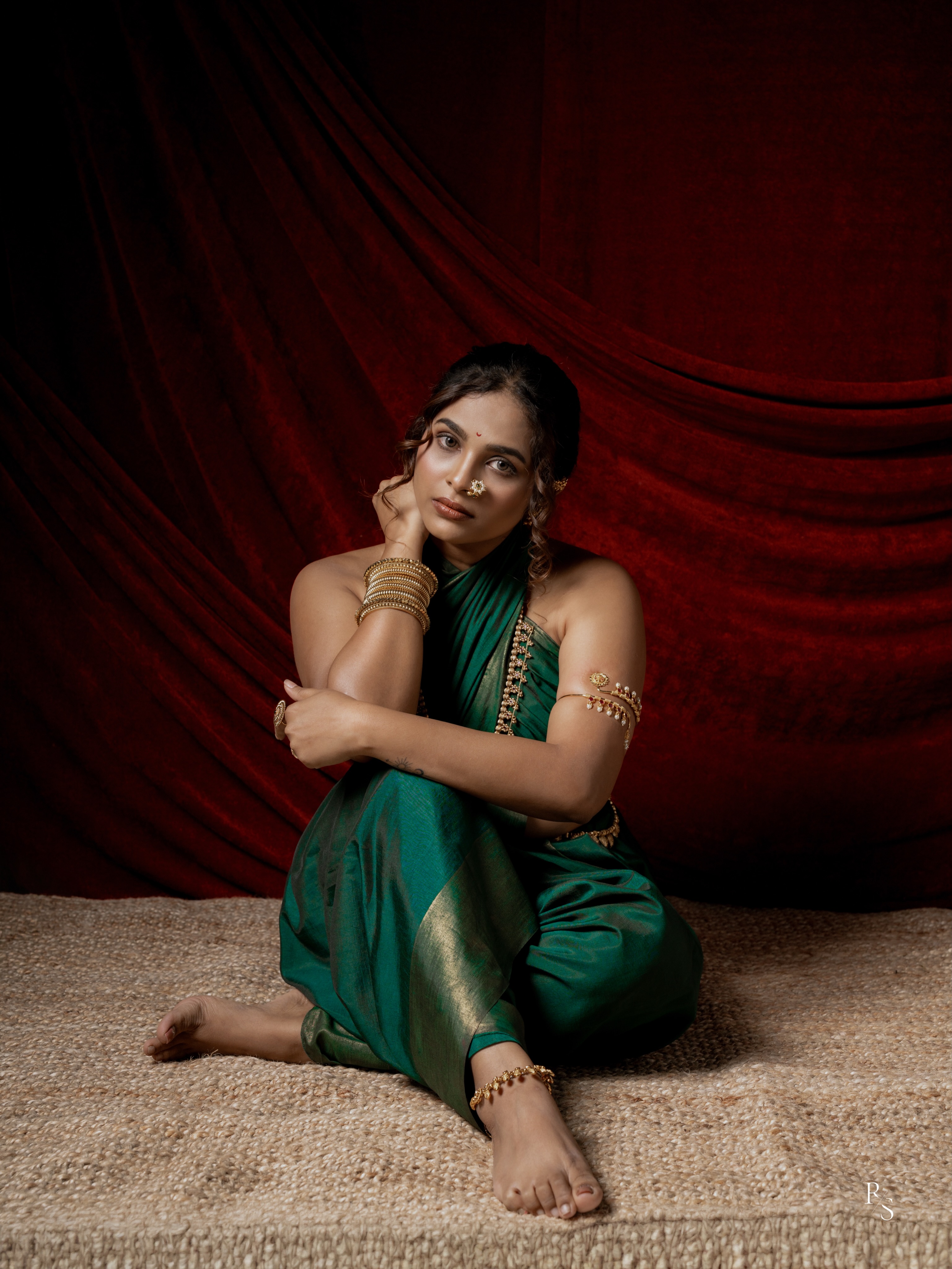 Amruta Dhongade Green Saree Look