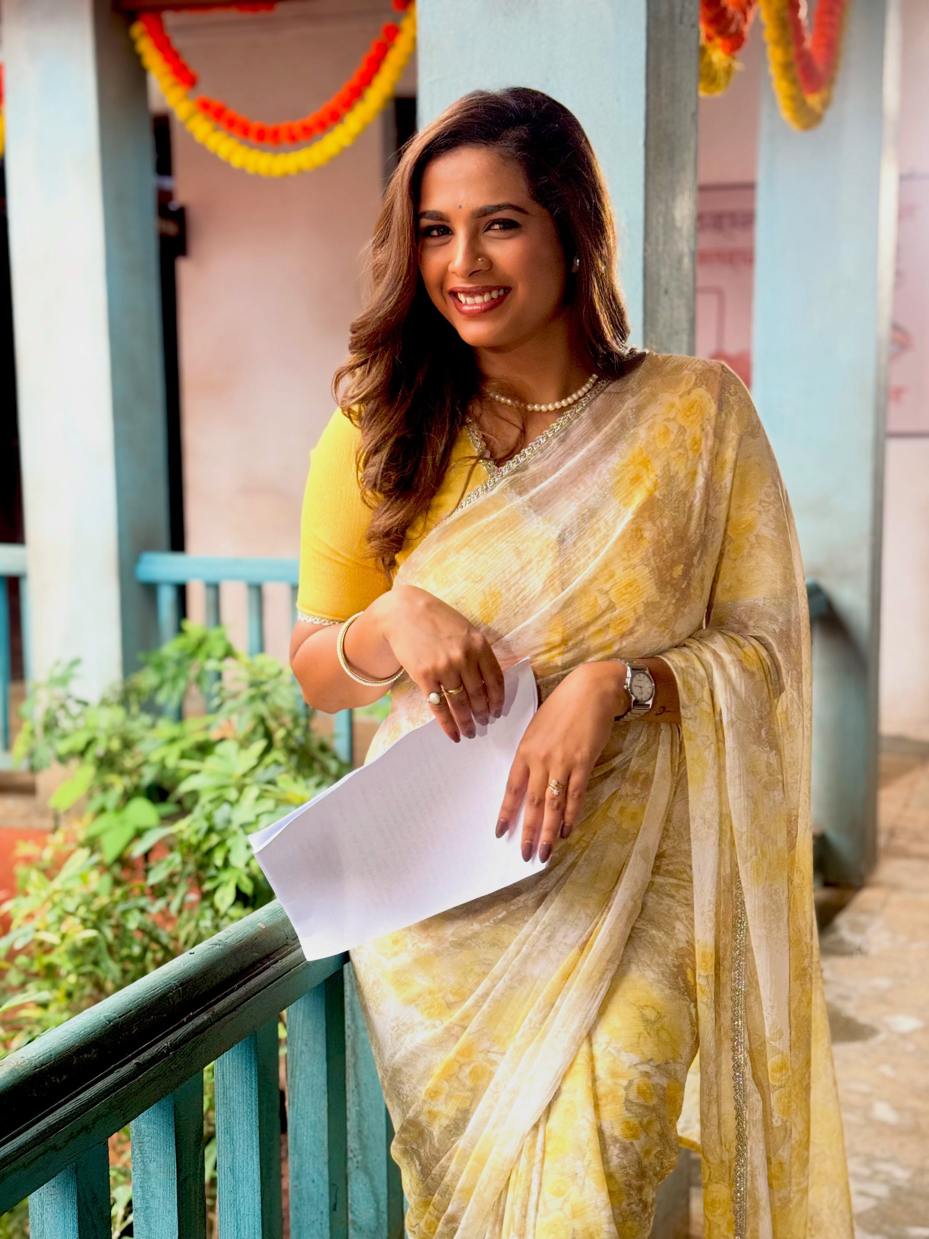 Amruta Dhongade Green Saree Look