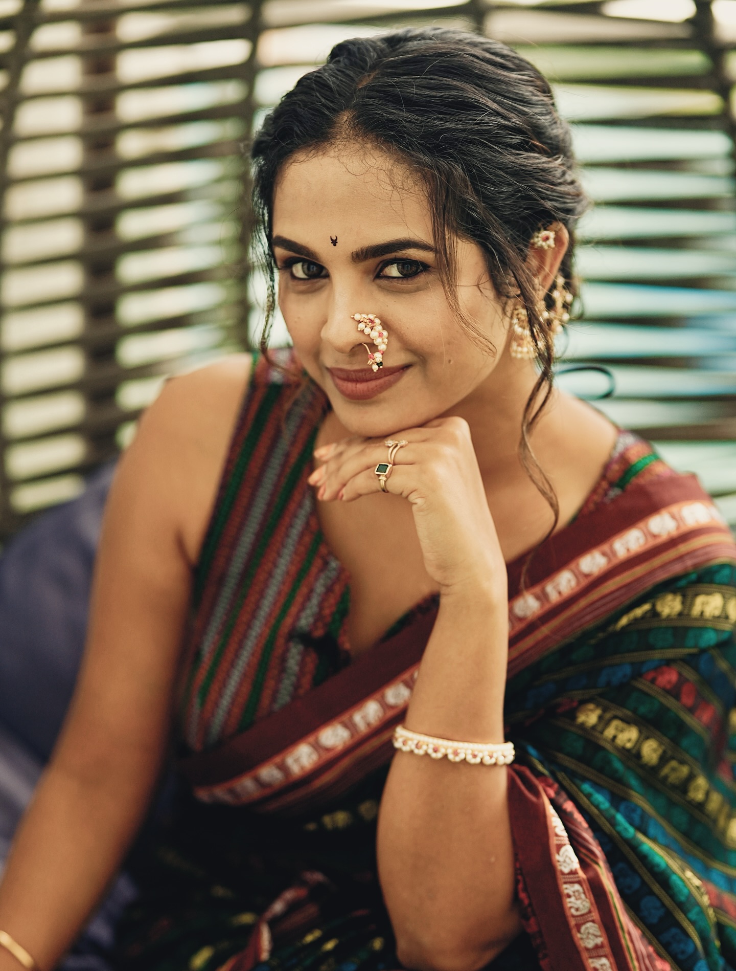 Amruta Dhongade Green Saree Look