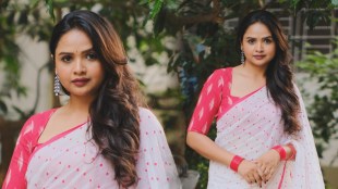 Apurva Gore White Polka Dots Saree Look