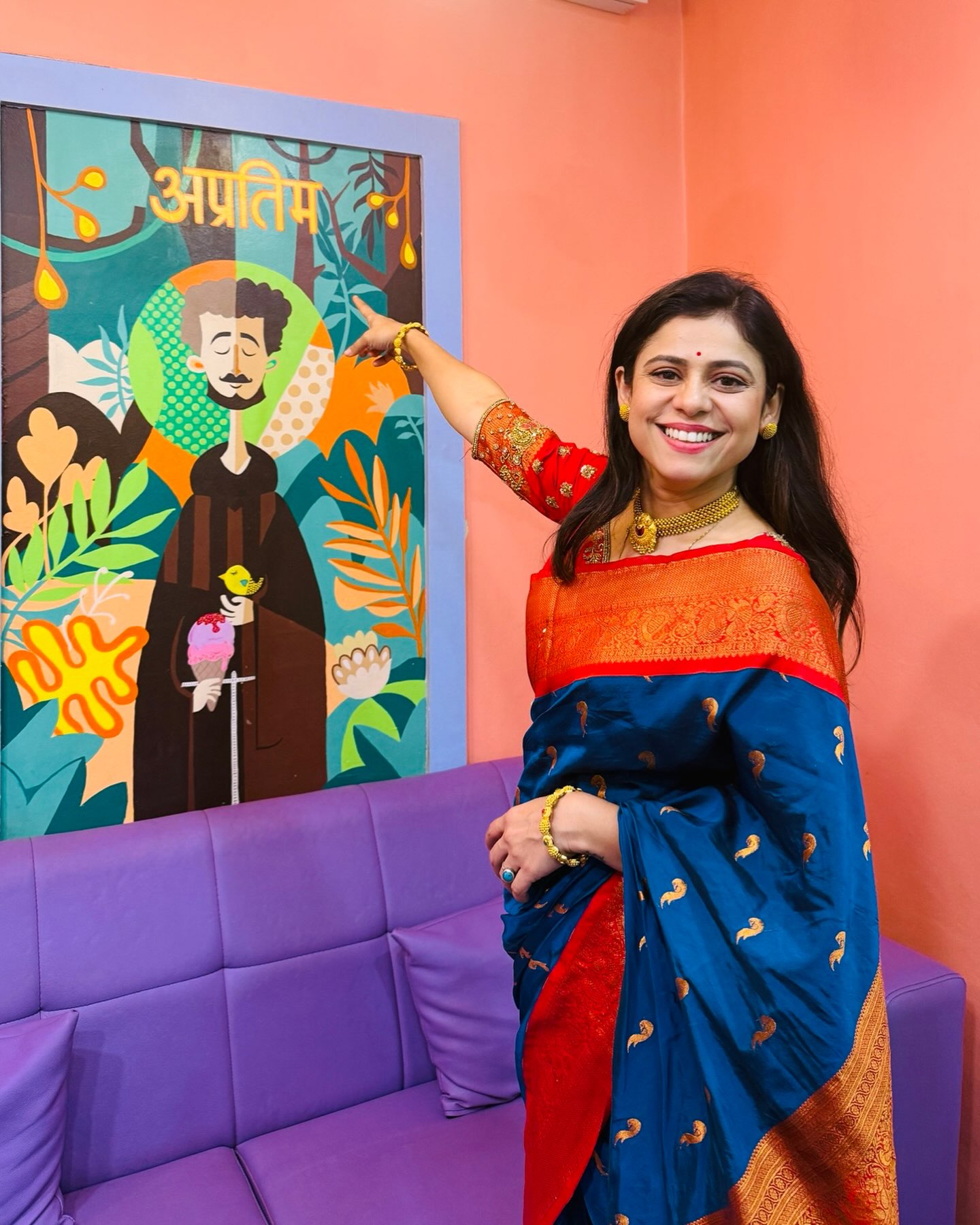 Ashvini Mahangade Silk Saree Look