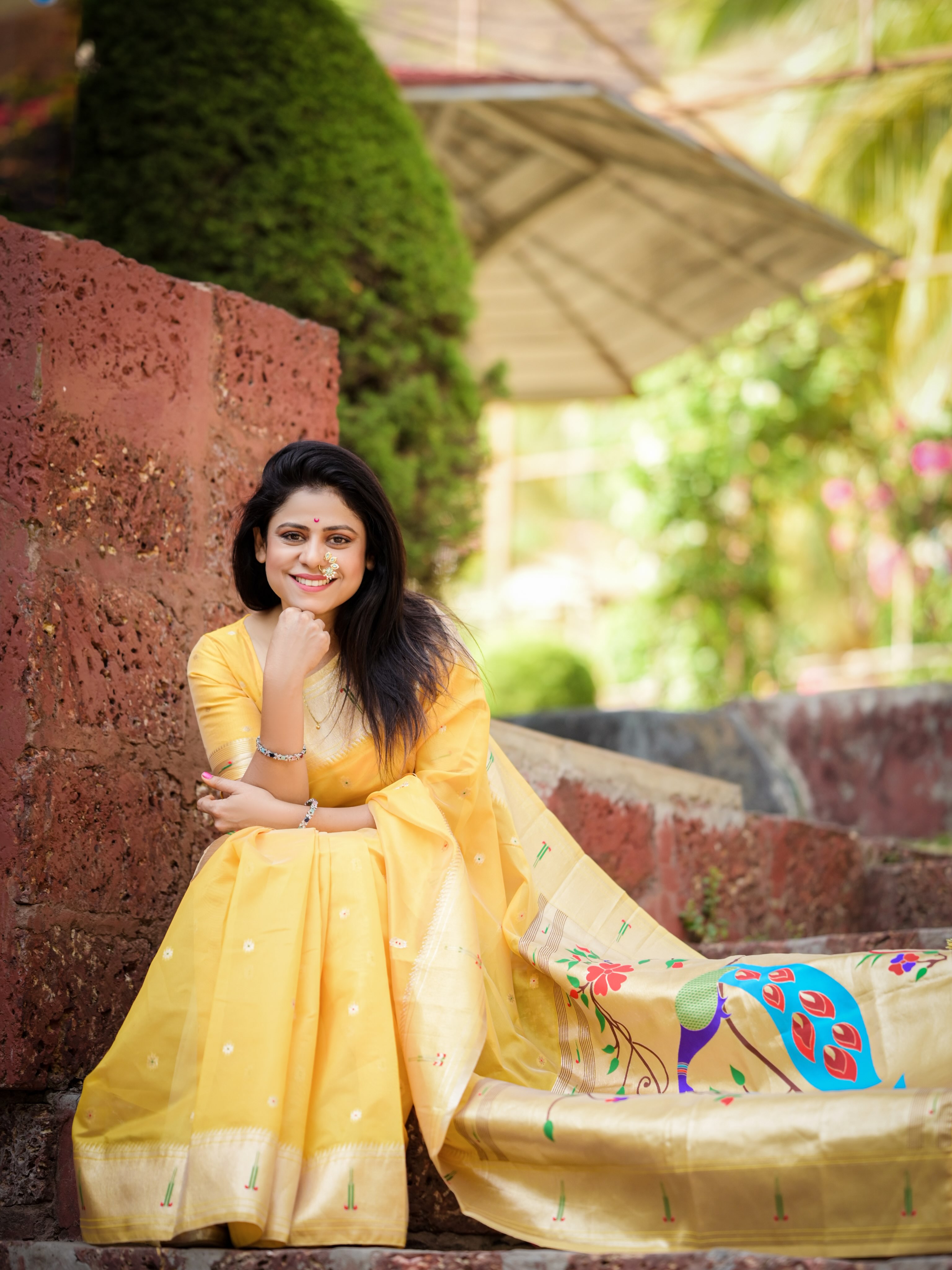 Ashvini Mahangade Silk Saree Look
