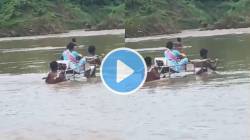Video : पुराच्या पाण्यातून स्ट्रेचरवर प्रवास! तेलंगणात ७ महिन्यांच्या गर्भवती महिलेला वाचवण्यासाठी गावकऱ्यांची धडपड