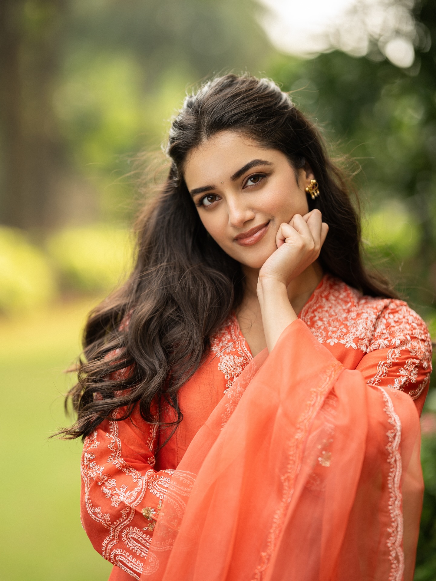 Bhagyashri Borse Brown Dress Look