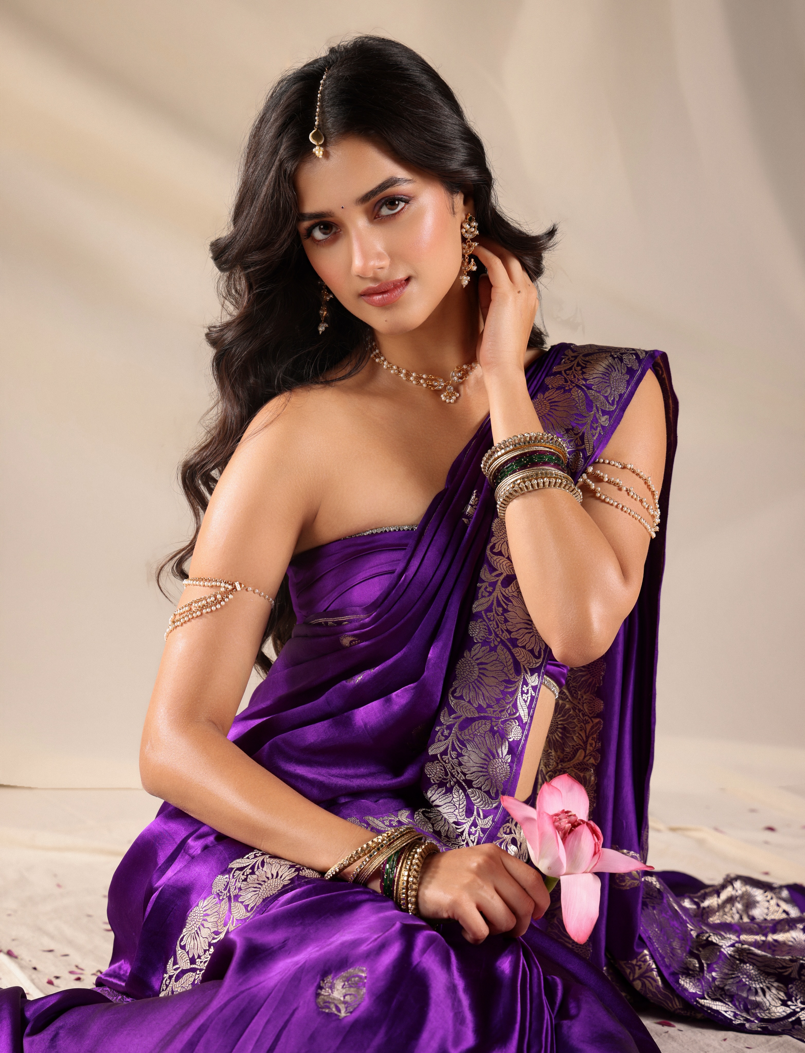 Bhagyashri Borse Brown Dress Look
