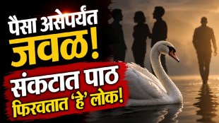 Chanakya Niti concept showing a swan and people representing selfish relationships and true friendship