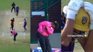 DPL 2026 Umpire hit on face viral video