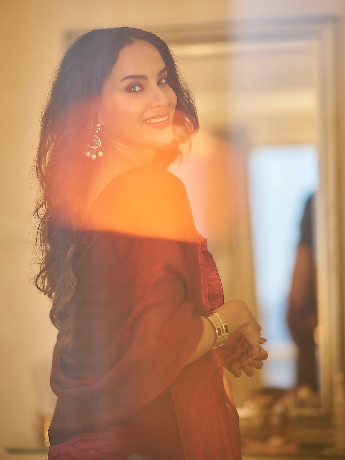 Disha Pardeshi Red Dress Look