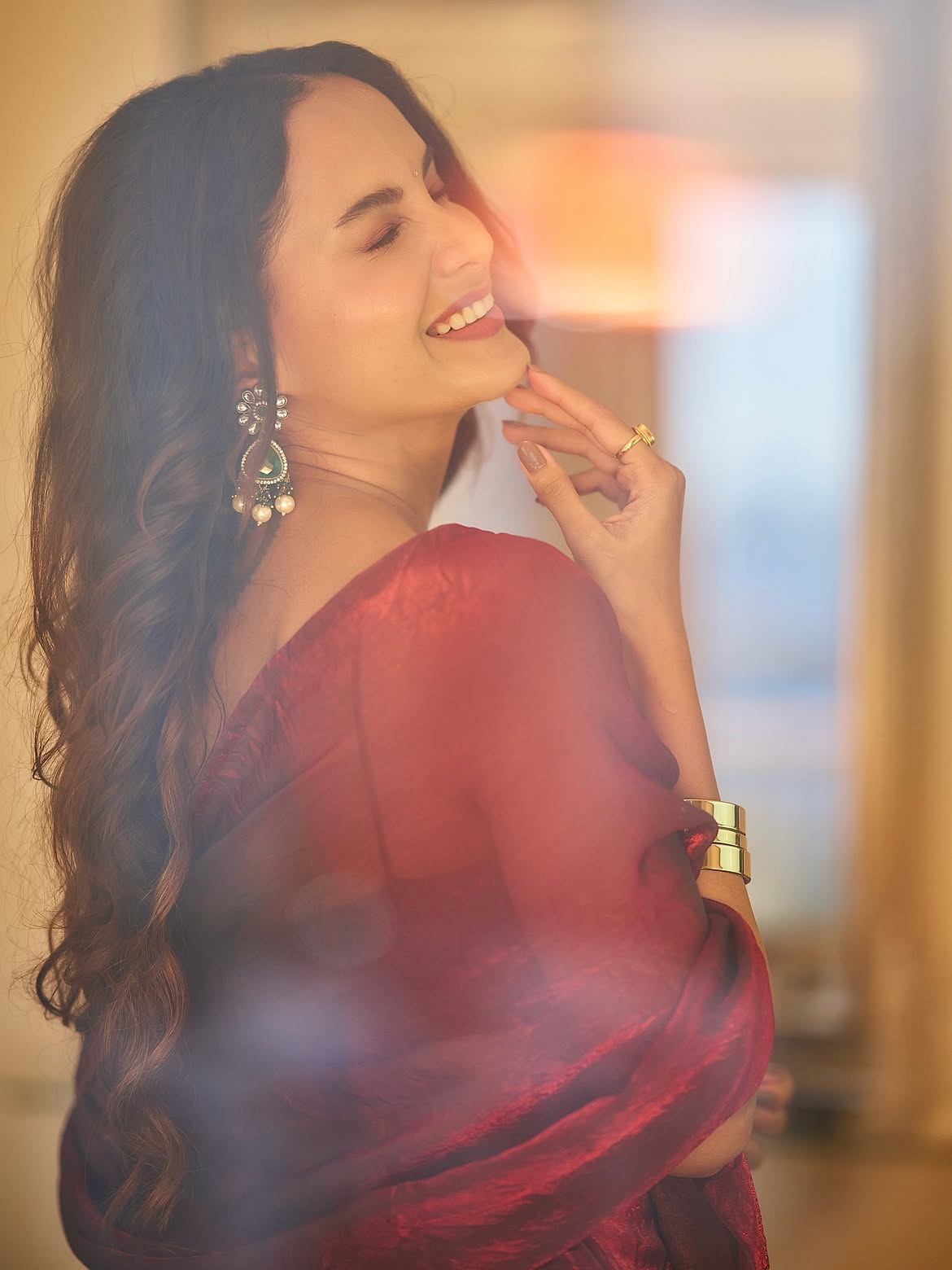 Disha Pardeshi Red Dress Look