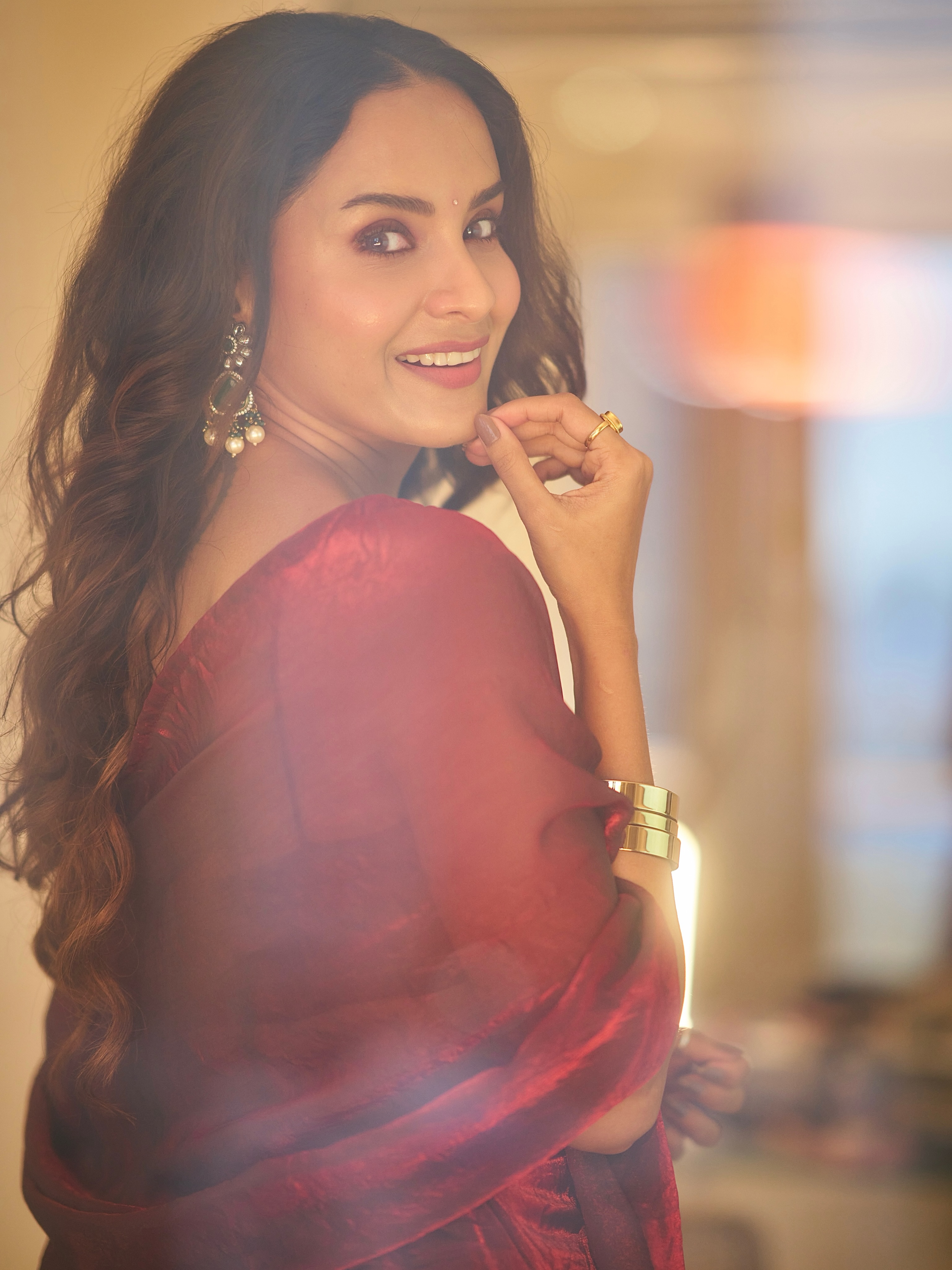 Disha Pardeshi Red Dress Look
