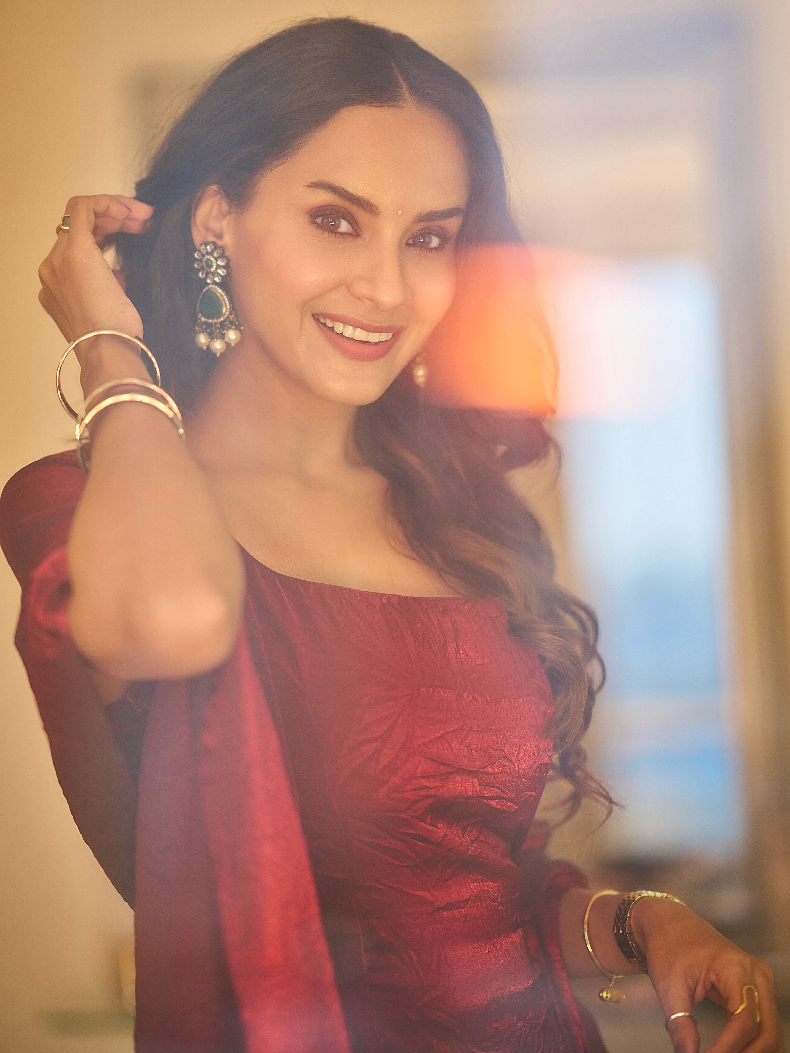Disha Pardeshi Red Dress Look