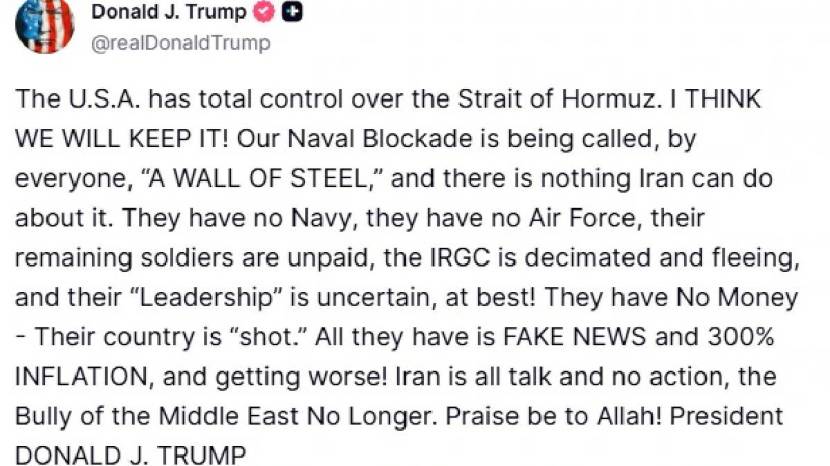 Donald Trump Strait of Hormuz US Control Claim