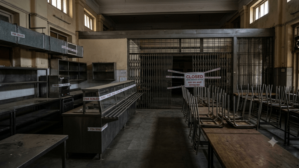 BMC headquarters canteen closed | FDA action on Mumbai civic body canteen | Mayor Ritu Tawde orders reopening BMC canteen | BMC hall discussion on FDA canteen report BMC headquarters canteen closed | FDA action on Mumbai civic body canteen | Mayor Ritu Tawde orders reopening BMC canteen | BMC hall discussion on FDA canteen report