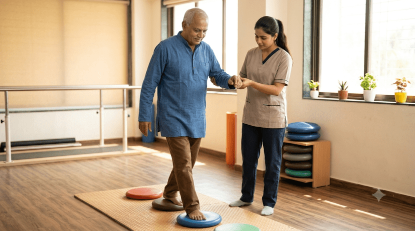 Aging Reaction Time Elderly Fall Risk Prevention | Senior citizen balance and physical fitness training | वय वाढल्यावर प्रतिक्रिया देण्याचा वेग आणि पडण्याचा धोका | ज्येष्ठांमध्ये संतुलन टिकवण्यासाठी फिजिओथेरपी आणि व्यायाम