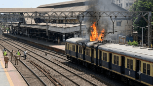 mulund railway station overhead wire fire | central railway train delay news | mrvc work dadar point failure | mumbai local train update
