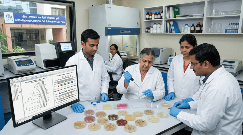 Indian Tribal Gut Microbiome research diagram | NCCS Pune Bacteria Research discovery report | भारतीय आदिवासींच्या पोटातील १४ नवे जीवाणू | NCCS पुणे गट मायक्रोबायोम संशोधन
