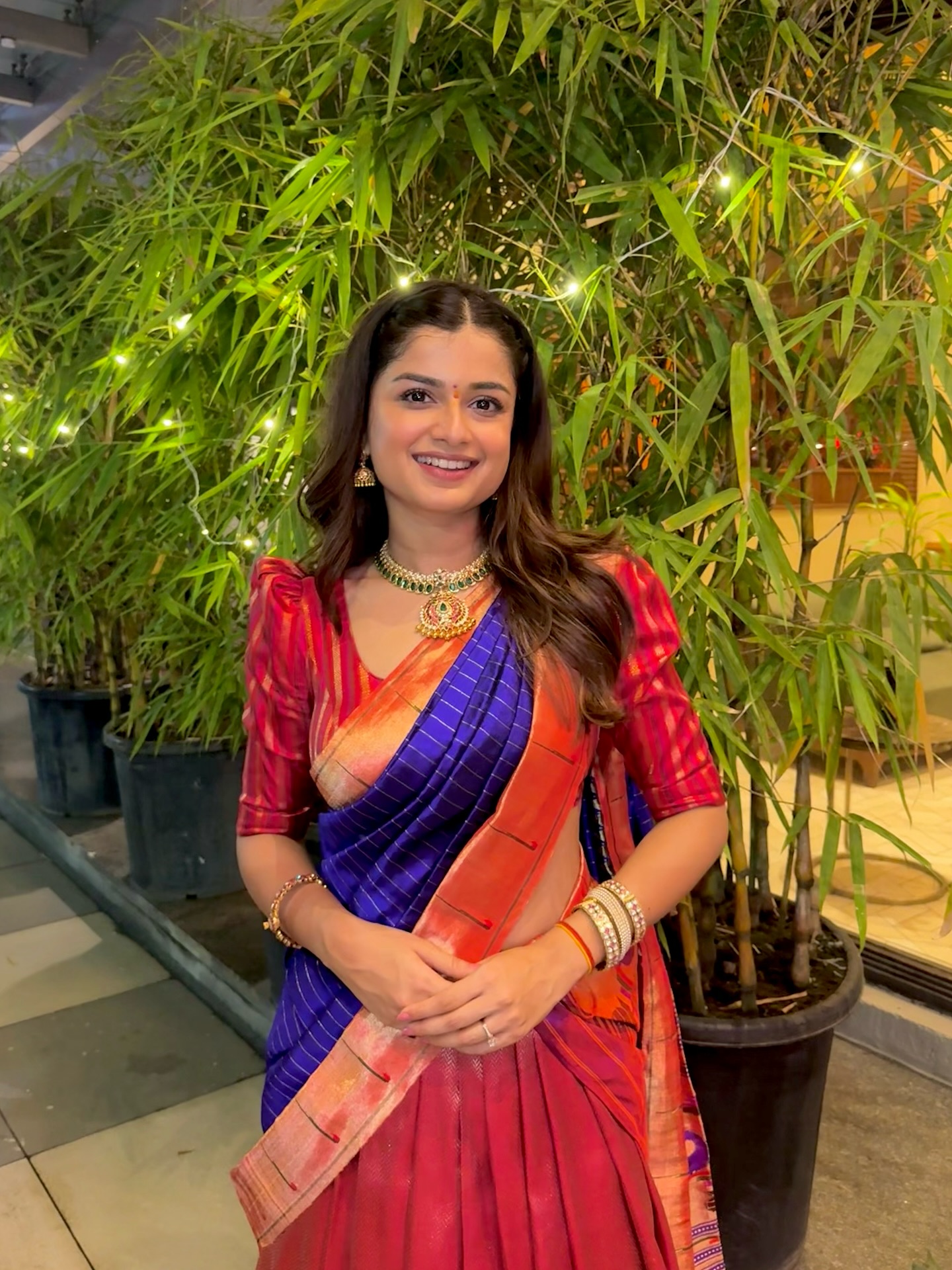 Hemal Ingle Organza Saree Look
