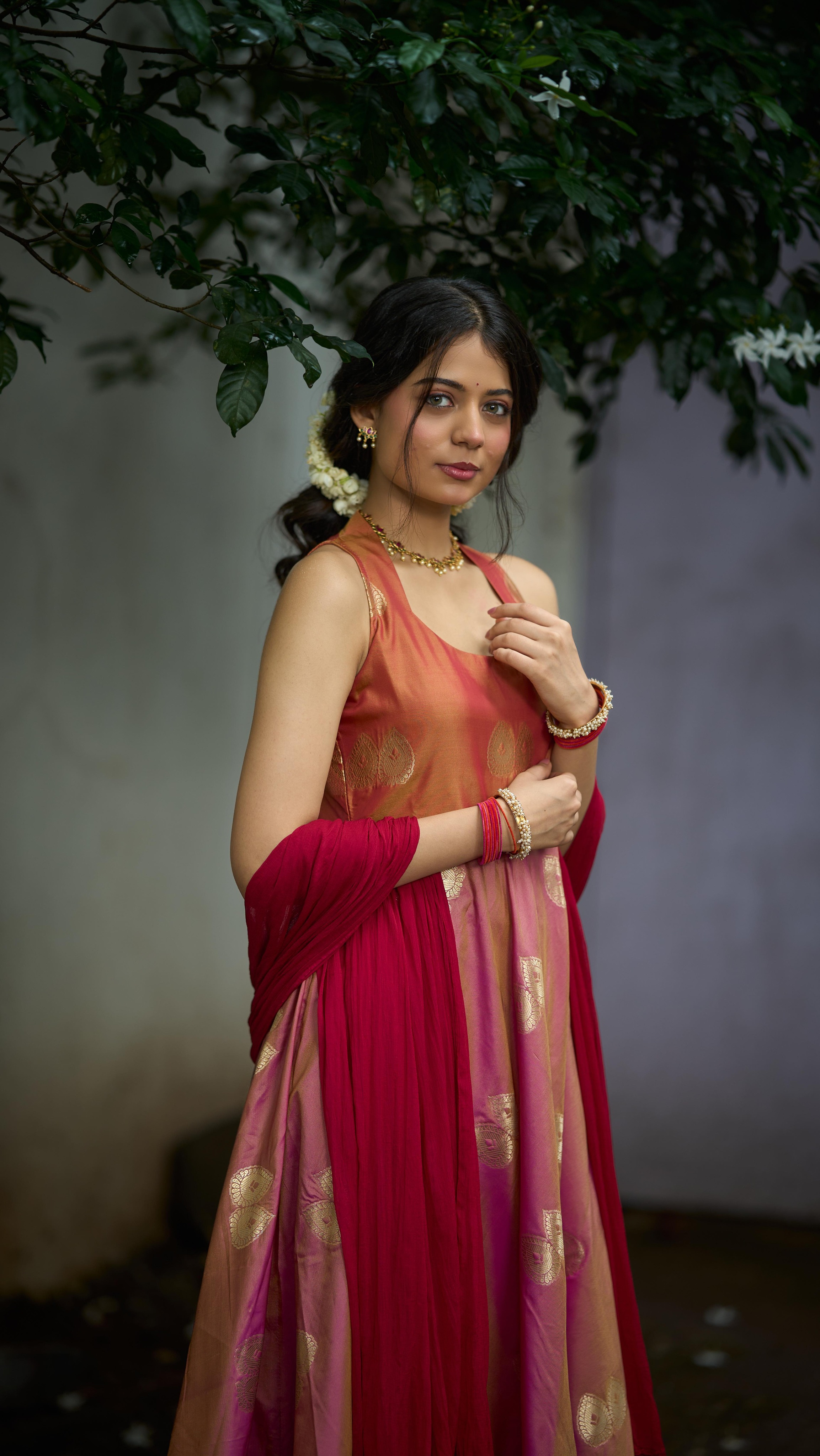 Jaee Khandekar Anarkali Dress Look