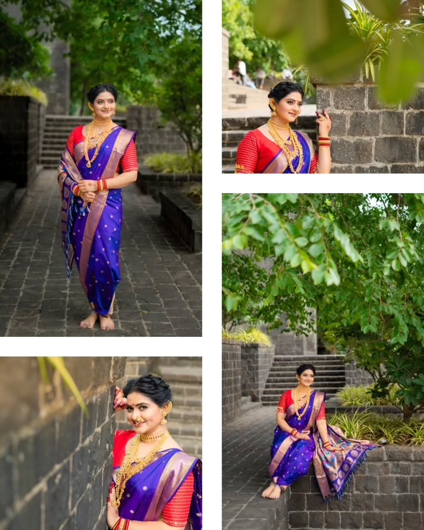 Kashmira Kulkarni Blue Nauvari Saree Look