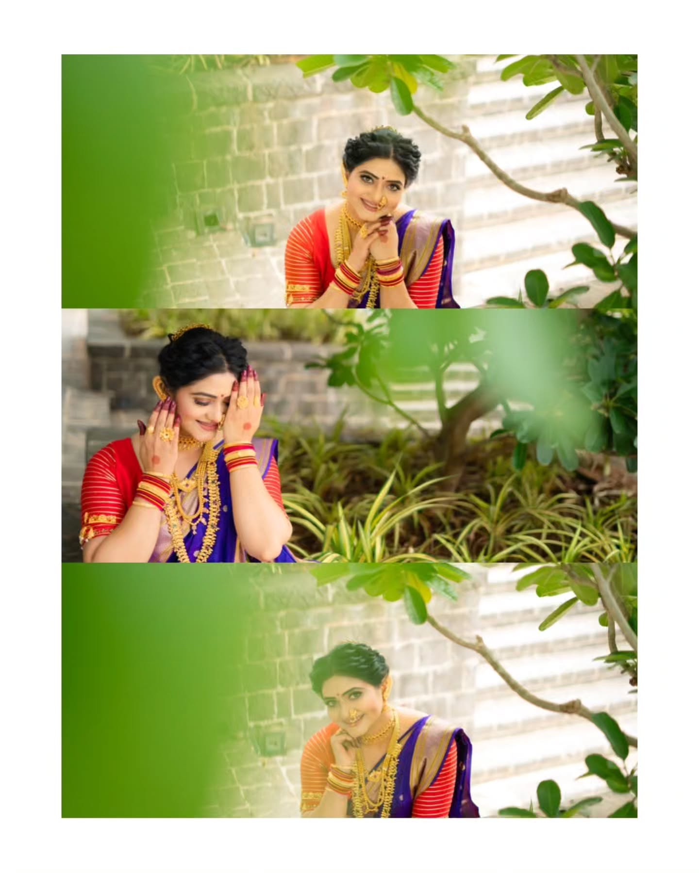 Kashmira Kulkarni Blue Nauvari Saree Look